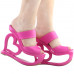 SHOW STORY Retro Pink Open Toe Heart Heel Wedge Wedding Evening Slip-ons Sandals