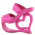 SHOW STORY Retro Pink Open Toe Heart Heel Wedge Wedding Evening Slip-ons Sandals