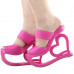 SHOW STORY Retro Pink Open Toe Heart Heel Wedge Wedding Evening Slip-ons Sandals