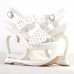 SHOW STORY Retro White Floral Cut-Out Heart Heel Wedge Evening Platform Sandals