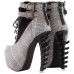 Show Story Lace Up Buckle High-top Bone High Heel Platform Ankle Boots,LF40601 
