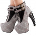 Show Story Lace Up Buckle High-top Bone High Heel Platform Ankle Boots,LF40601 