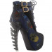 Show Story Lace Up Buckle High-top Bone High Heel Platform Ankle Boots,LF40601 