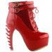 Show Story Lace Up Buckle High-top Bone High Heel Platform Ankle Boots,LF40601 