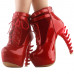 Show Story Lace Up Buckle High-top Bone High Heel Platform Ankle Boots,LF40601 