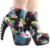 Show Story Cool Zip High-top Bone High Heel Hidden Platform Ankle Boots,LF40603