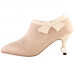 SHOW STORY Retro Bow Pointed Toe Exquisite Pearl Heel Dress Ankle Bootie,LF60422 