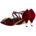 SHOW STORY Retro Black Red Two Tone Bow Pointed Toe Exquisite Pearl Heel Dress Pump