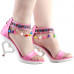 LF60815 SHOW STORY Strappy Ankle Strap Bride Wedding Dancing Heart Heels Sandals