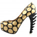 Show Story Ladies Skull Rose Print Platform Bone Heel Party Club Pumps,LF80610