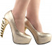 Show Story Ladies Skull Rose Print Platform Bone Heel Party Club Pumps,LF80610