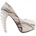 Show Story Ladies Skull Rose Print Platform Bone Heel Party Club Pumps,LF80610