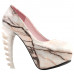 Show Story Ladies Skull Rose Print Platform Bone Heel Party Club Pumps,LF80610