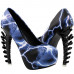 Show Story Ladies Skull Rose Print Platform Bone Heel Party Club Pumps,LF80610