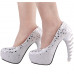 Show Story Ladies Skull Rose Print Platform Bone Heel Party Club Pumps,LF80610-2