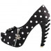 SHOW STORY Womens Skull Zipper Peeptoe Platform Bone Heel Club Pumps,LF80624