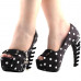 SHOW STORY Womens Skull Zipper Peeptoe Platform Bone Heel Club Pumps,LF80624