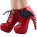 Show Story Punk Two Tone Wings Lace Up Bone Heels Platform Ankle Boots,LF80658