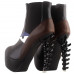 SHOW STORY Punk Black Eyes High-top Bone Platform Ankle Boots,LF80670 