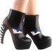 SHOW STORY Punk Black Eyes High-top Bone Platform Ankle Boots,LF80670 