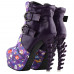 SHOW STORY Punk Vintage Rockabilly Purple Strap Buckle High-top Bone Platform Ankle Boots