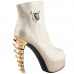 SHOW STORY Punk Gold Skull Peep-Toe Gladiator Zip Platform Gilded Bone Heels Ankle Bootie SHOW STORY Punk Gold Skull Peep-Toe Gladiator Zip Platform Gilded Bone Heels Ankle Bootie