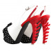 SHOW STORY Vintage Red White Black Polka Dots Slingback Gladiator Platform Bone Heels Club Pumps