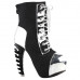 SHOW STORY Cool Dark Grey Silver Two Tone Lace-Up High-top Bone Heels Platform Ankle Boots