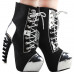 SHOW STORY Cool Dark Grey Silver Two Tone Lace-Up High-top Bone Heels Platform Ankle Boots