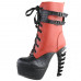 SHOW STORY Cool Brown Black Two Tone Lace-Up Buckle High-top Bone Heels Platform Ankle Boots
