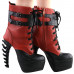 SHOW STORY Cool Brown Black Two Tone Lace-Up Buckle High-top Bone Heels Platform Ankle Boots