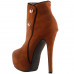 Show Story Hot Two Tone Button Platform Stiletto Heel Party Ankle Bootie,LF80829