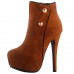 Show Story Hot Two Tone Button Platform Stiletto Heel Party Ankle Bootie,LF80829