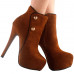 Show Story Hot Two Tone Button Platform Stiletto Heel Party Ankle Bootie,LF80829