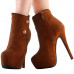 Show Story Hot Two Tone Button Platform Stiletto Heel Party Ankle Bootie,LF80829