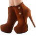 Show Story Hot Two Tone Button Platform Stiletto Heel Party Ankle Bootie,LF80829