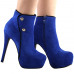 Show Story Hot Two Tone Button Platform Stiletto Heel Party Ankle Bootie,LF80829