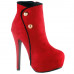 Show Story Hot Two Tone Button Platform Stiletto Heel Party Ankle Bootie,LF80829