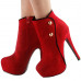 Show Story Hot Two Tone Button Platform Stiletto Heel Party Ankle Bootie,LF80829