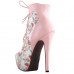 Show Story Black/Pink/Purple Lace Up Stiletto Heel Gothic Ankle Boots,LF80831