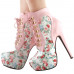 Show Story Black/Pink/Purple Lace Up Stiletto Heel Gothic Ankle Boots,LF80831