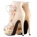 Show Story Black/Pink/Purple Lace Up Stiletto Heel Gothic Ankle Boots,LF80831