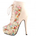 Show Story Black/Pink/Purple Lace Up Stiletto Heel Gothic Ankle Boots,LF80831