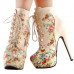 Show Story Black/Pink/Purple Lace Up Stiletto Heel Gothic Ankle Boots,LF80831