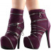 Punk Zip Gothic Round Toe Platform Stiletto Ankle Boots Pumps