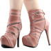 Punk Zip Gothic Round Toe Platform Stiletto Ankle Boots Pumps