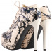 SHOW STORY Retro Black Beige Chinese Ink and Wash Lace-Up Platform Stiletto Ankle Boot Bootie