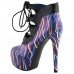 SHOW STORY Retro Multicoloured Curve Print Lace-Up Platform Stiletto High Heels Ankle Boot Bootie