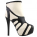 SHOW STORY Retro Beige Black Two Tone Platform Stiletto High Heels Ankle Boot Bootie