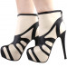 SHOW STORY Retro Beige Black Two Tone Platform Stiletto High Heels Ankle Boot Bootie